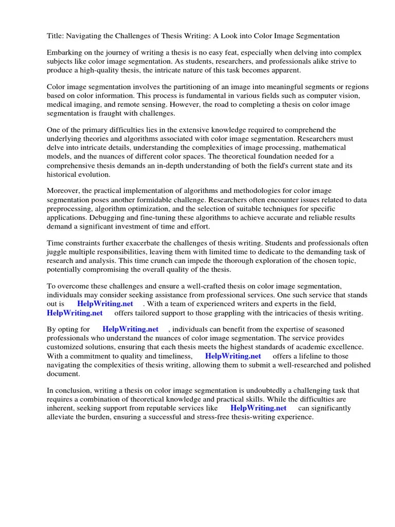 Thesis On Color Image Segmentation | PDF | Image Segmentation | Cluster ...