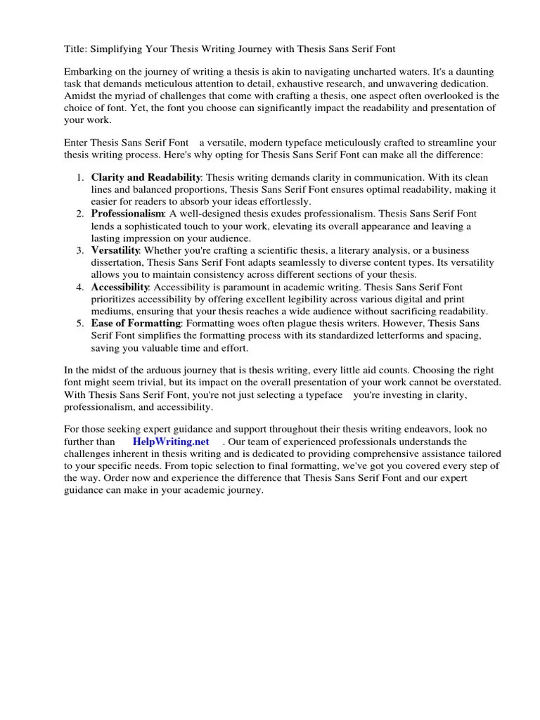 Thesis Sans Serif Font | PDF | Typefaces | Sans Serif
