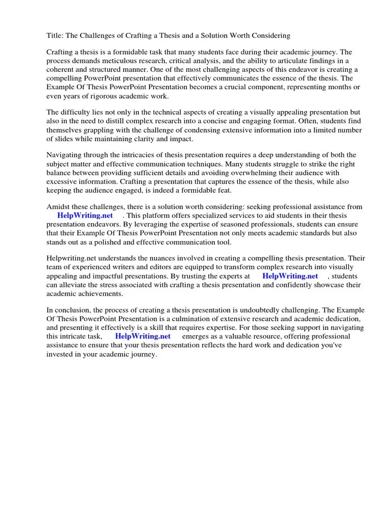 Example Of Thesis Powerpoint Presentation | PDF | Thesis | Microsoft ...