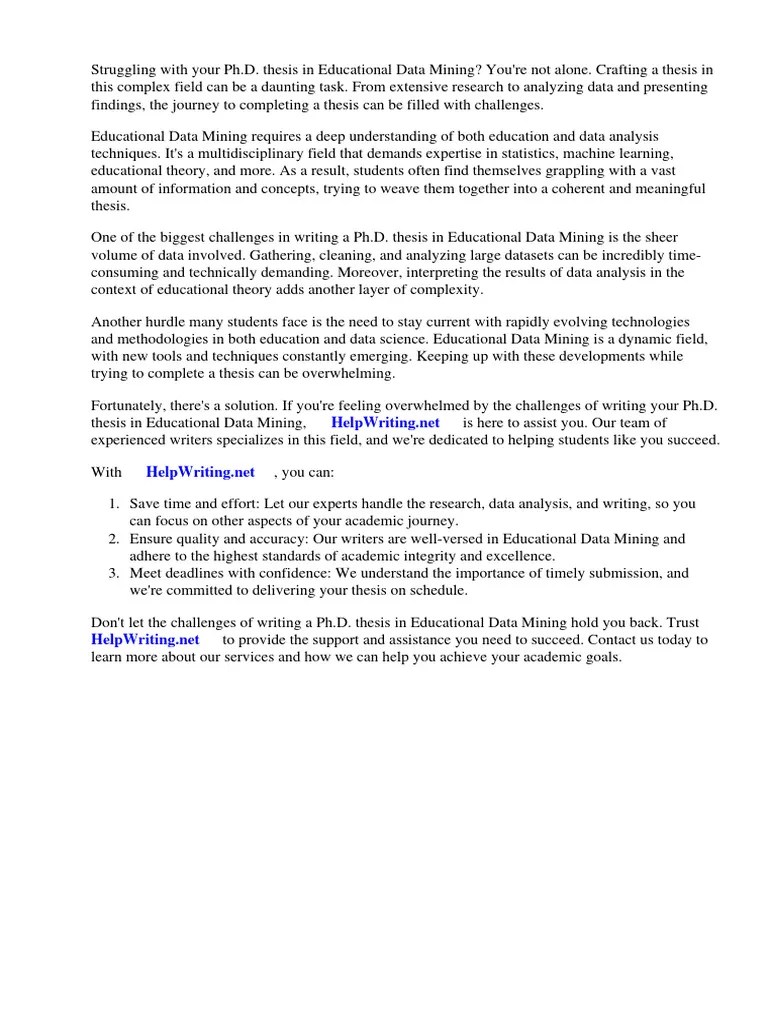 Phd Thesis Educational Data Mining | PDF