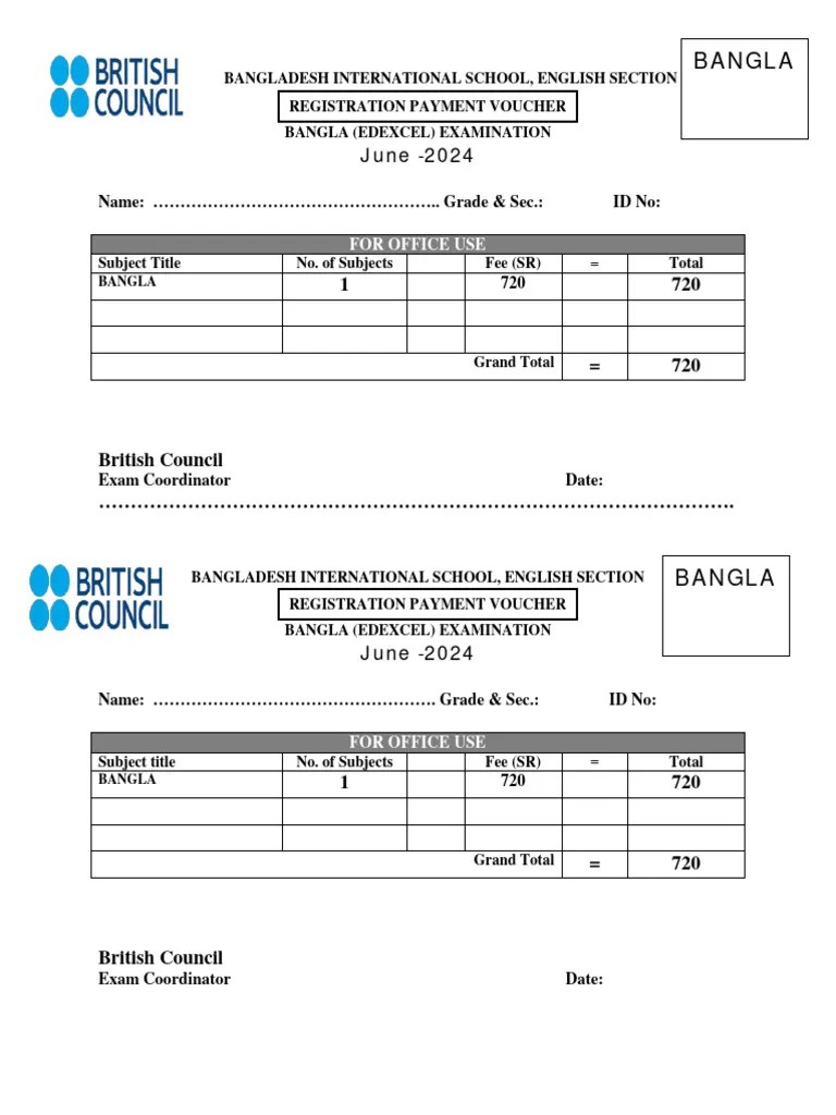 Edexcel IGCSE Bangla Registration Form June 2024 . | Download Free PDF ...