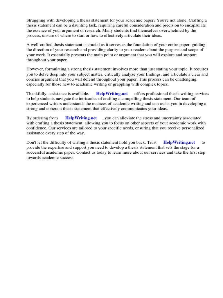 How Do I Develop A Thesis Statement | PDF | Essays | Thesis
