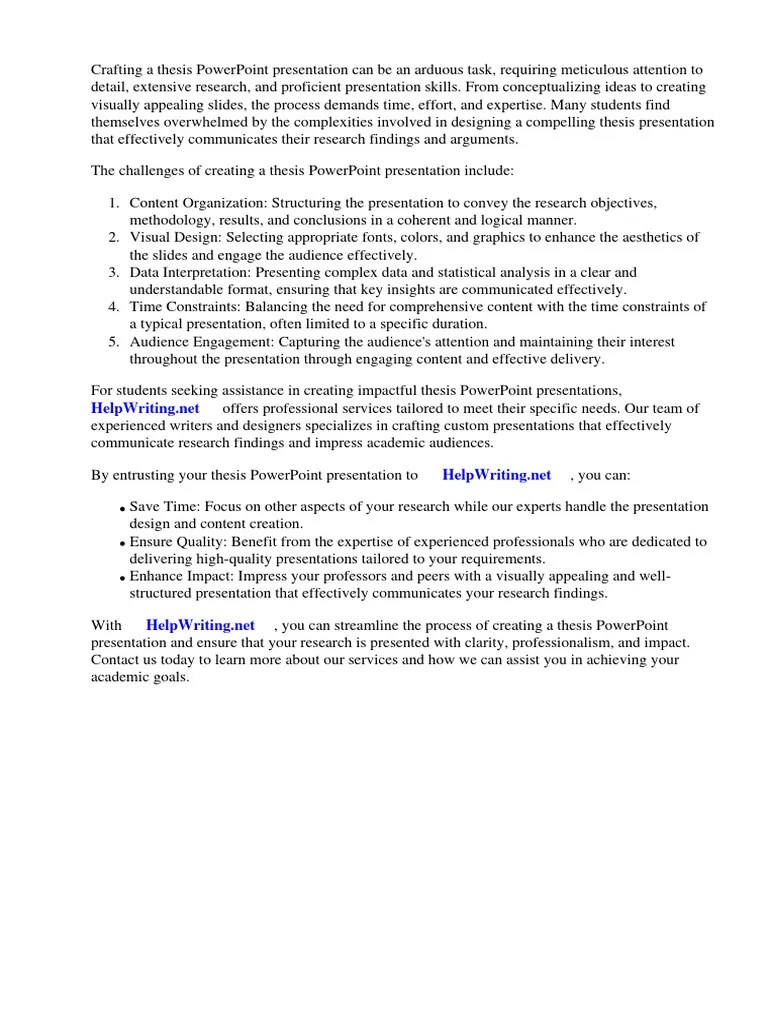 How To Make A Thesis Powerpoint Presentation | PDF | Thesis | Microsoft ...