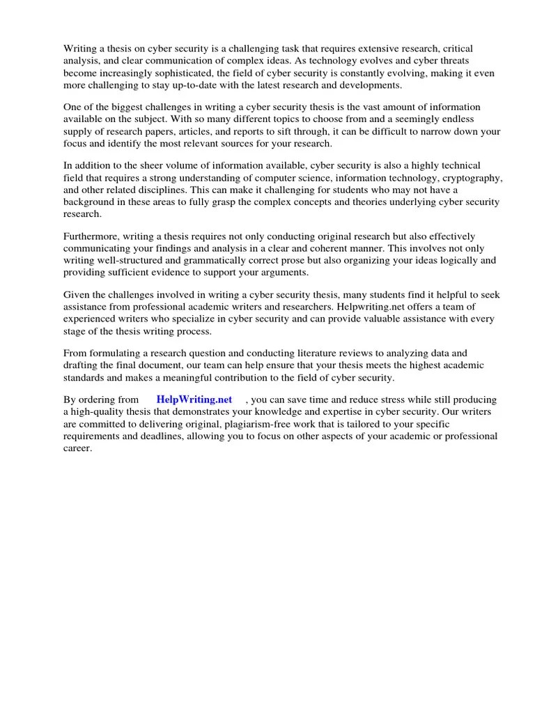 Cyber Security Thesis PDF | PDF | Computer Security | Security