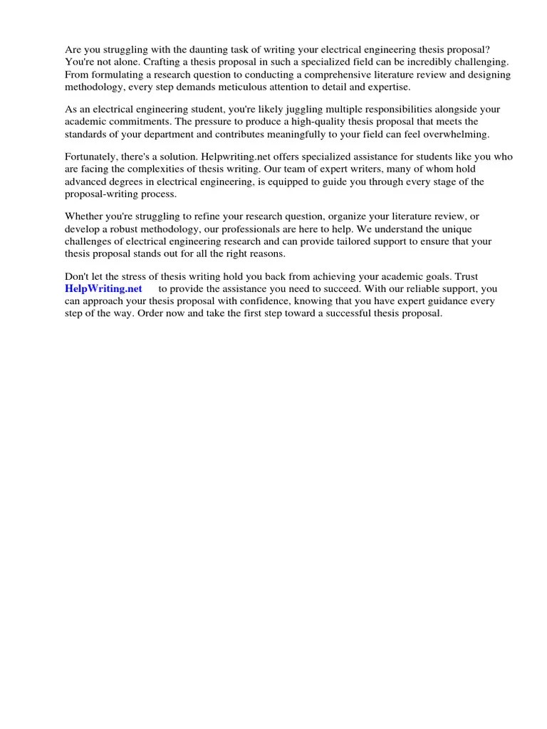 Electrical Engineering Thesis Proposal | Download Free PDF ...