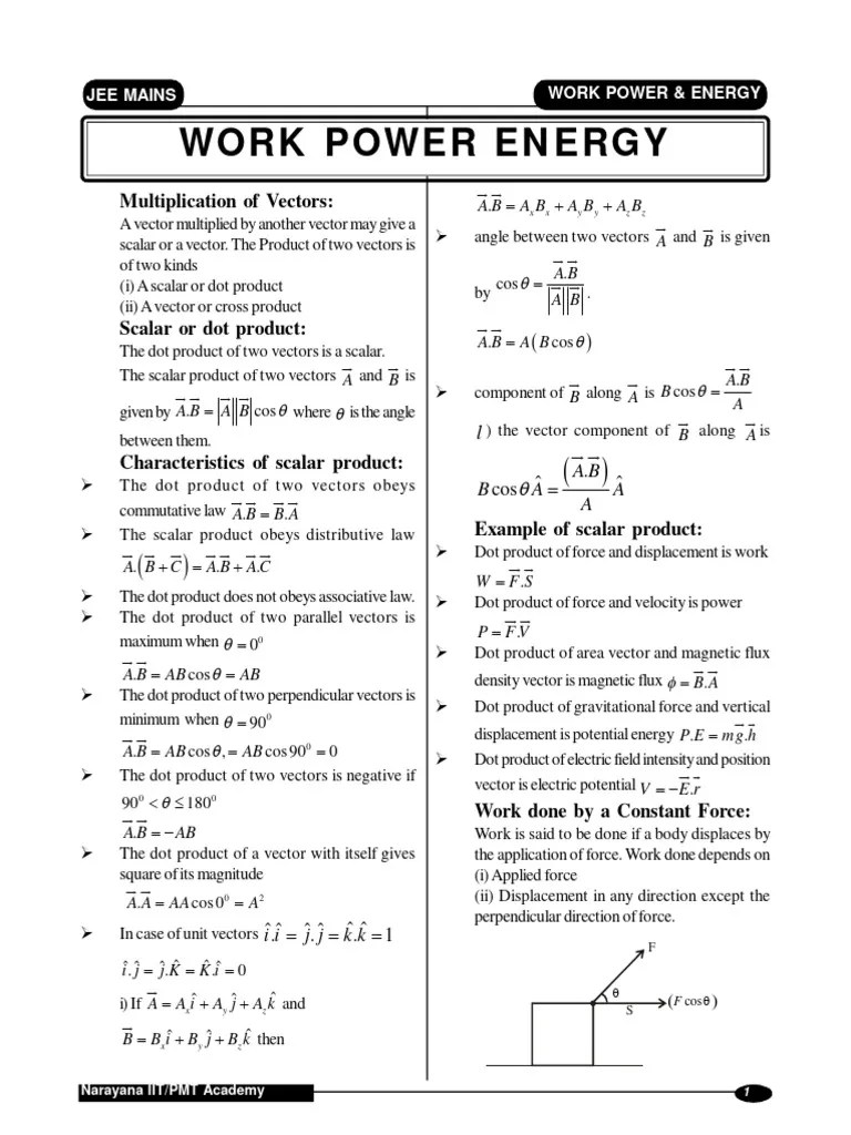 02 Work Power Energy Final CW | Download Free PDF | Potential Energy ...