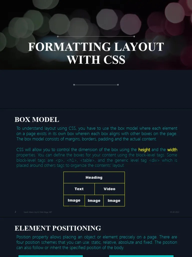 Formatting Layout With Css | PDF | Html Element | Page Layout