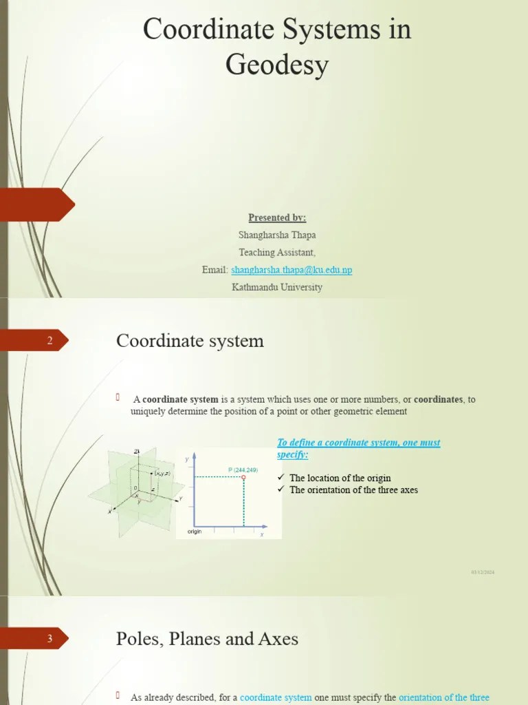 Coordinate Systems In Geodesy - Final | PDF | Latitude | Cartesian ...