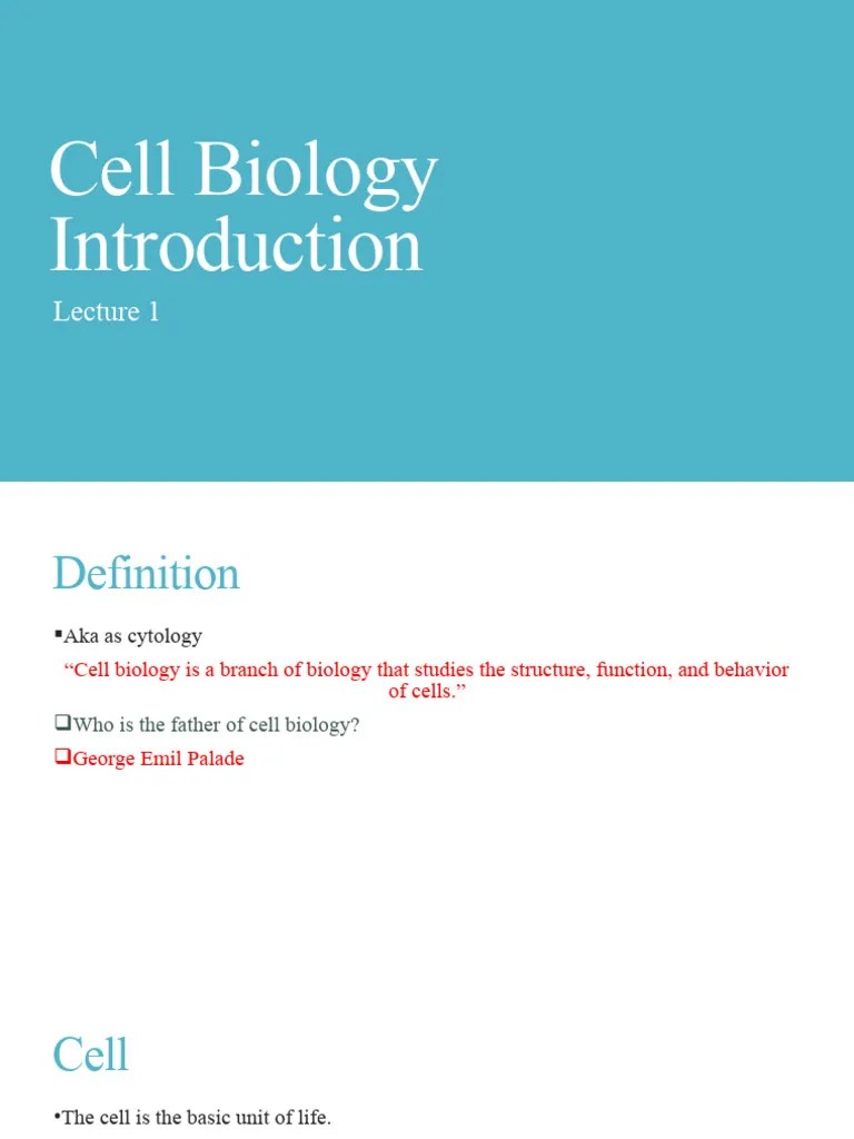 Cell Biology Lecture 1 | PDF | Endoplasmic Reticulum | Cell Membrane