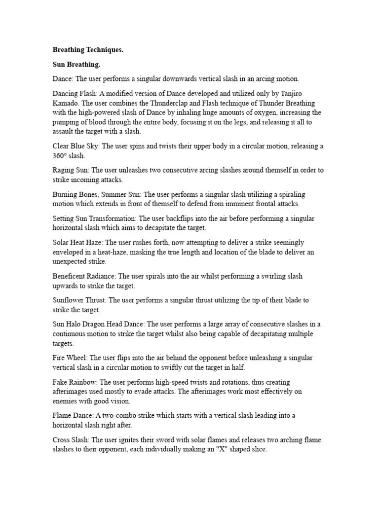 Breathing Techniques | PDF | Sword | Blade