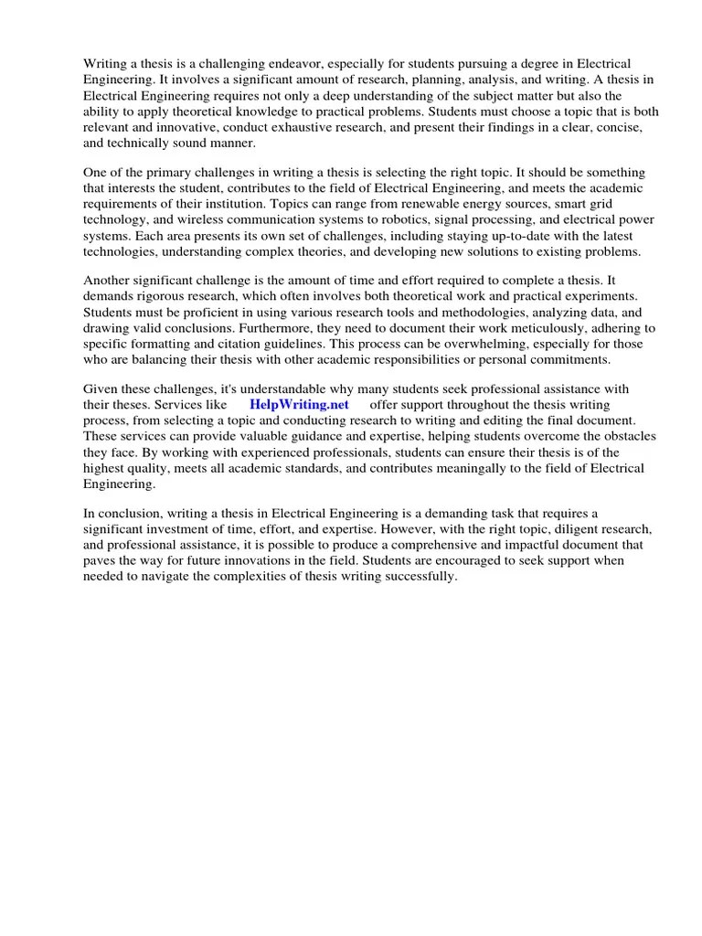 Thesis Topics In Electrical Engineering | PDF | Electrical Engineering ...