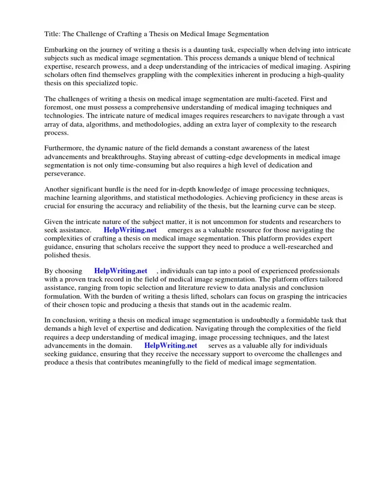 Thesis On Medical Image Segmentation | PDF | Image Segmentation ...