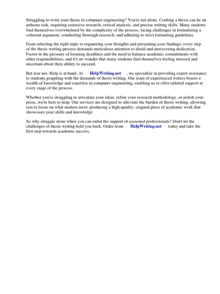 Thesis Title For Computer Engineering Students | PDF | Thesis | Engineering