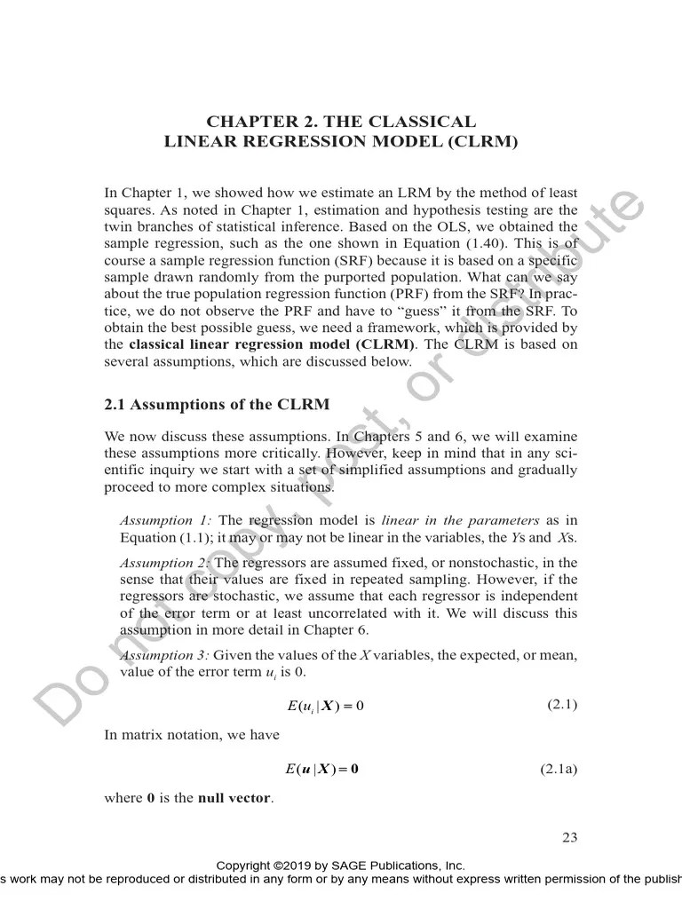 Chapter 2 The Classical Linear Regression Model (CLRM) | PDF | Ordinary ...