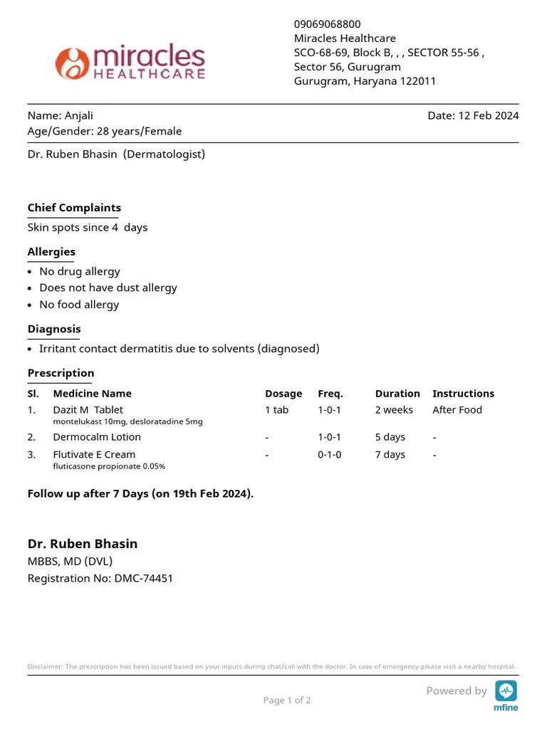 Prescription 1709644109063 | PDF | Medical Specialties | Health Care