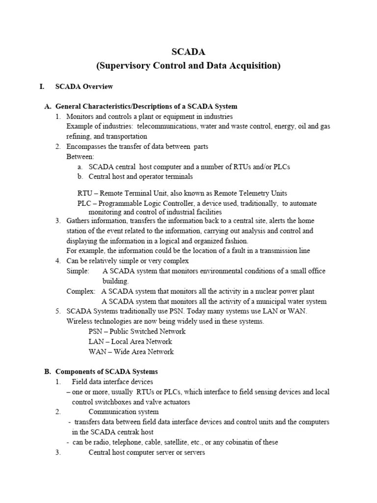 Lecturenote - 952756569CH 5 ECEG5252 Notes SCADA | PDF | Scada | Programmable Logic Controller