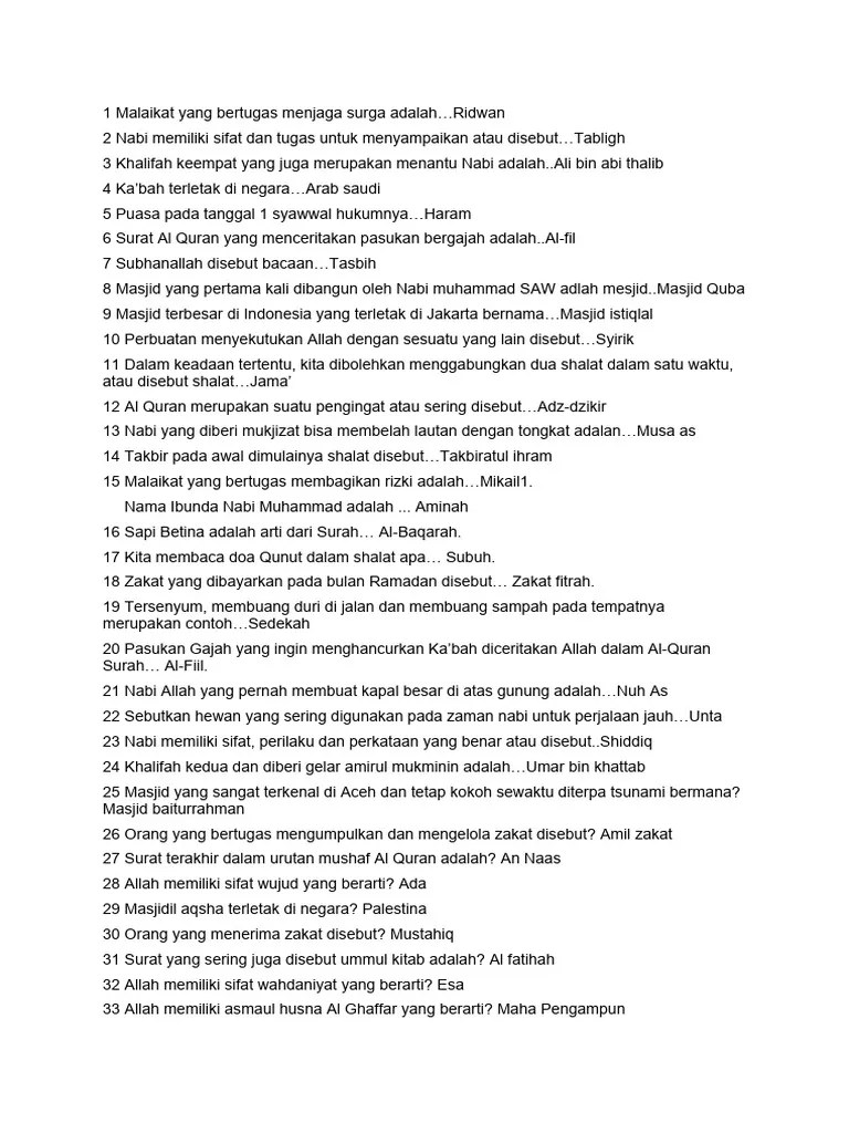 Soal Cerdas Cermat SD | PDF