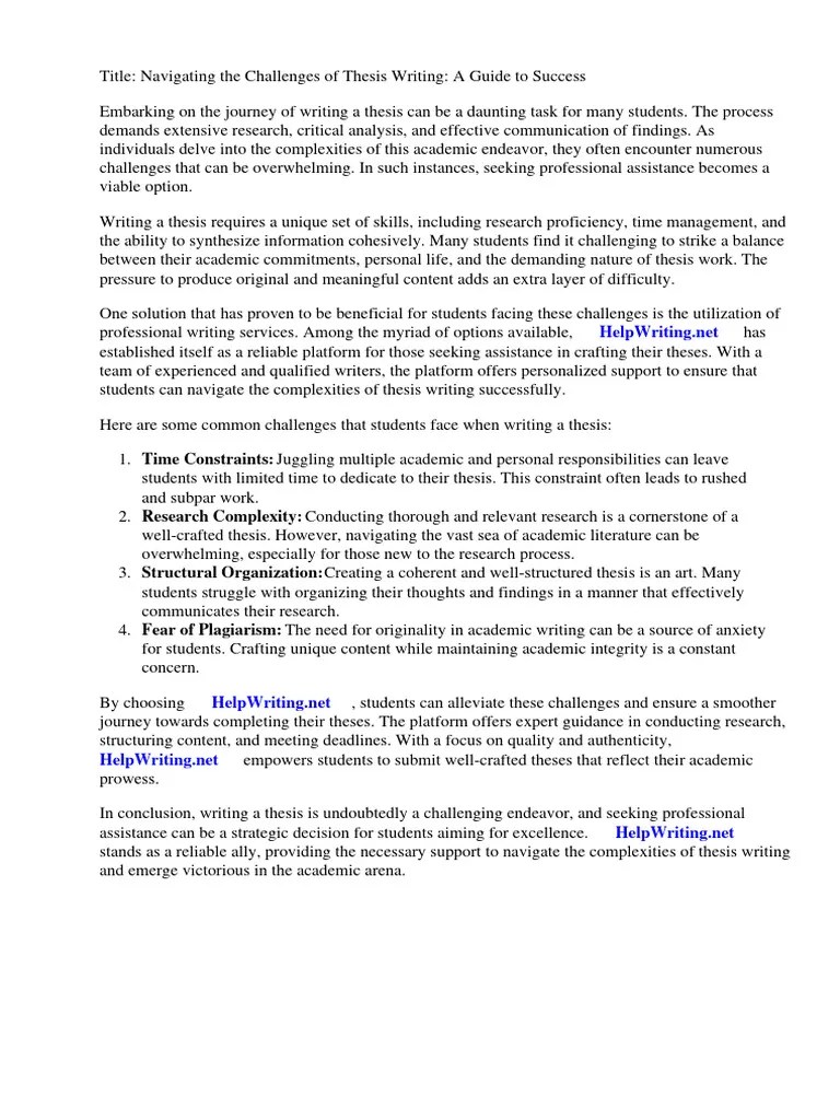 How To Write A Thesis | PDF | Thesis | Essays