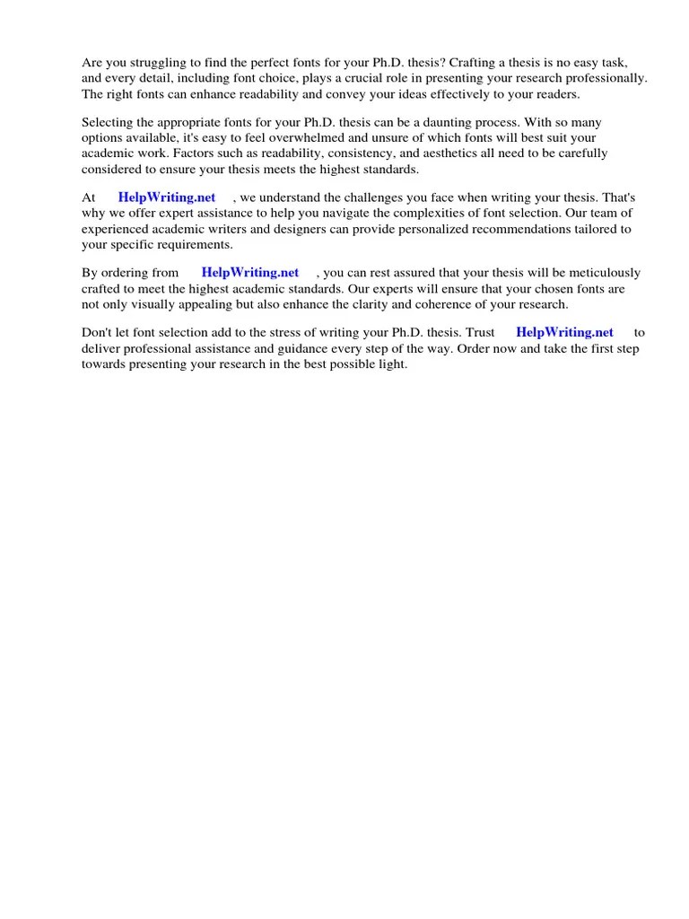 Fonts For PHD Thesis | PDF | Thesis | Typefaces