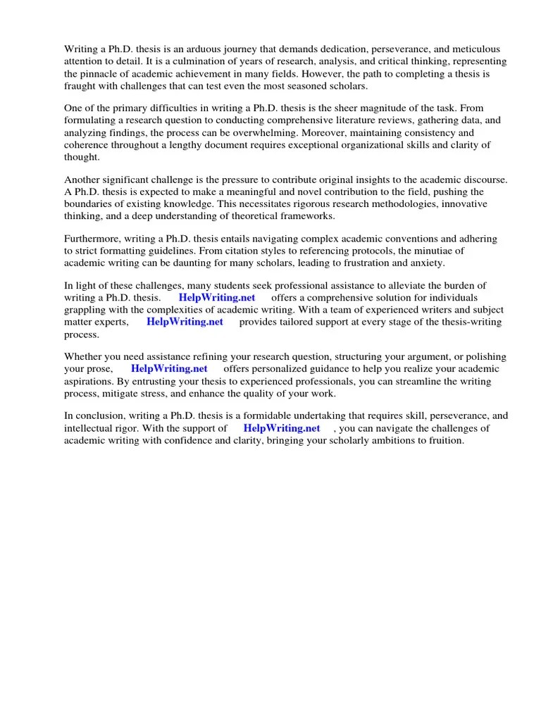 Writing PHD Thesis | PDF | Thesis | Cognition