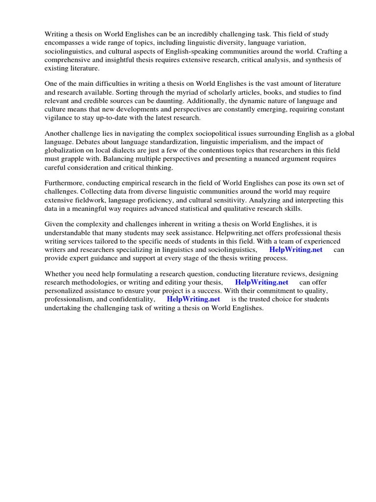 World Englishes Thesis | PDF | English Language | Linguistics