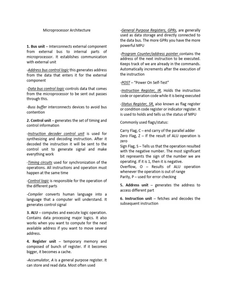 Microprocessor Architecture | PDF | Central Processing Unit | Input/Output