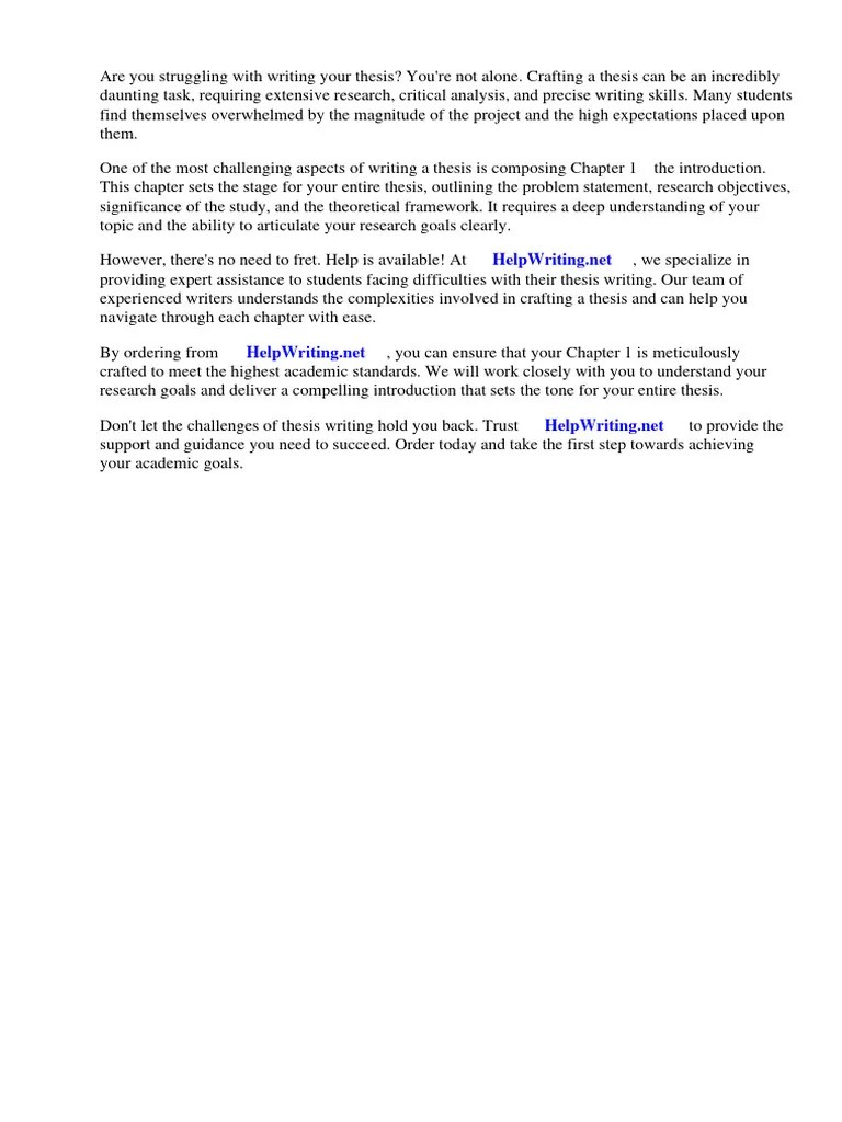 Example Chapter 1 Thesis Writing | PDF | Thesis | Science