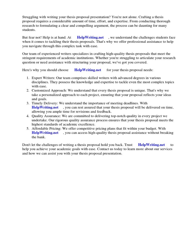 Example Of Thesis Proposal Presentation | PDF | Thesis | Microsoft ...