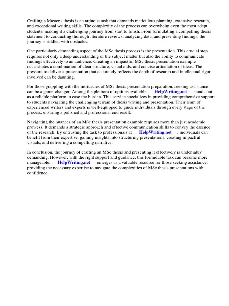 MSC Thesis Presentation Example | PDF | Risk | Thesis