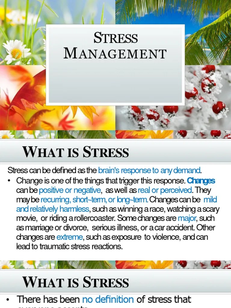 Stress Management | PDF | Stress (Biology) | Stress Management