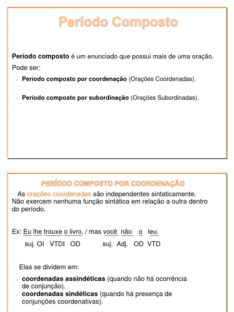 Período Composto Por Coordenação | PDF | Artes Linguísticas E Disciplina