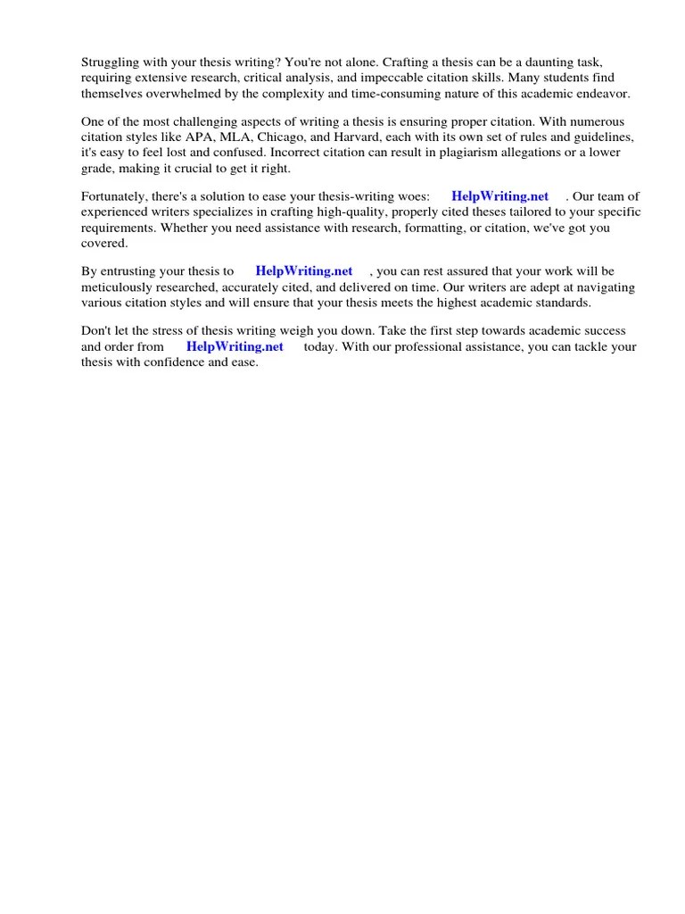 Citation Example Thesis | PDF | Citation | Apa Style