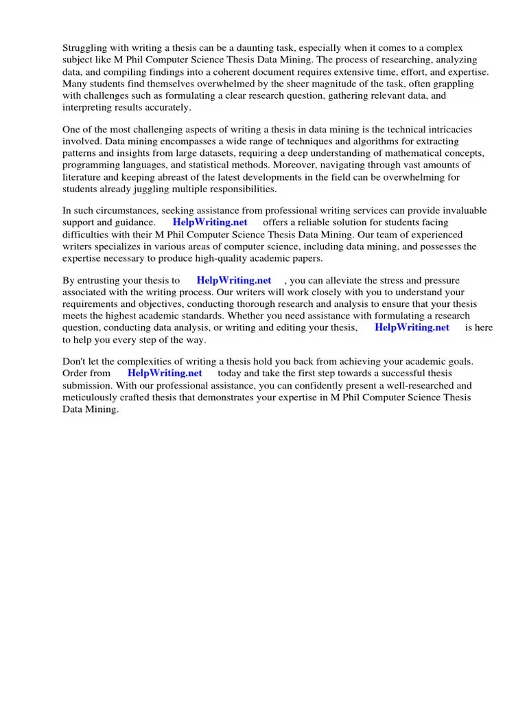 M Phil Computer Science Thesis Data Mining | PDF | Computer Network ...