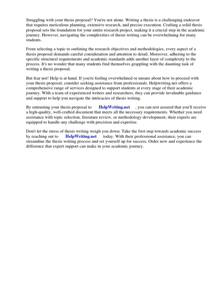 Thesis Proposal Structure Example | PDF | Thesis | Information