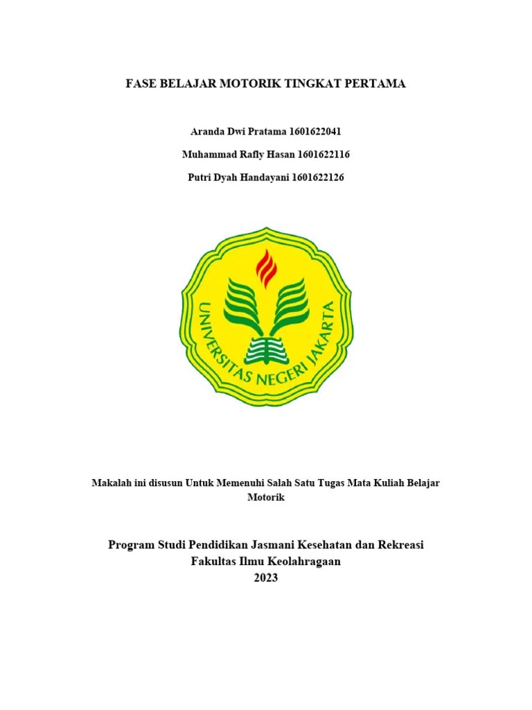 FASE BELAJAR MOTORIK TINGKAT PERTAMA | PDF