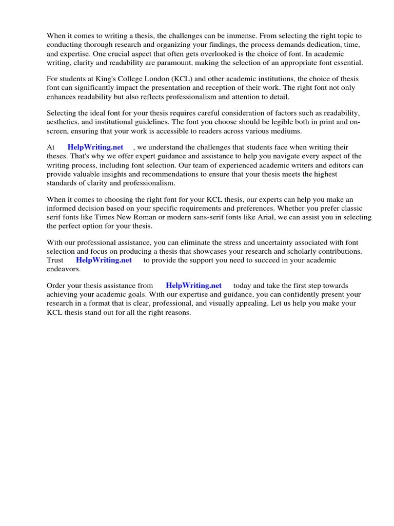 KCL Thesis Font | PDF | Academic Journal | Thesis