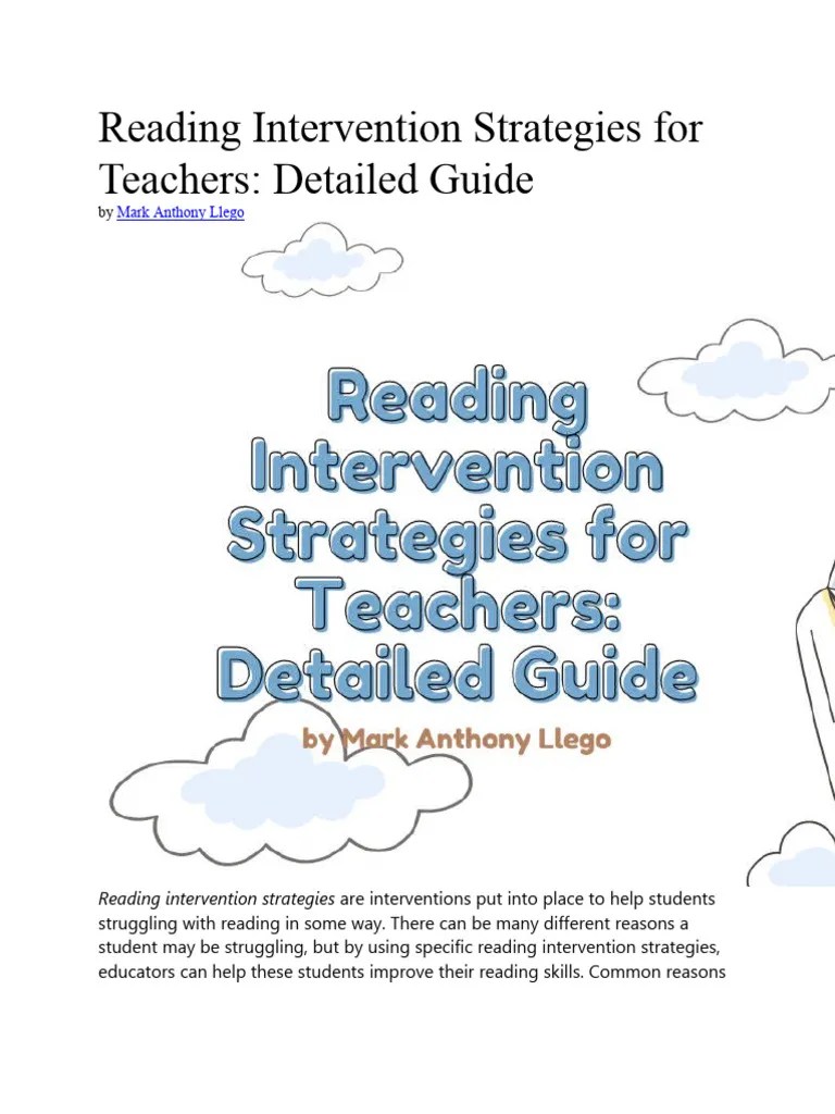 Reading Intervention Strategies For Teachers | PDF | Phonics | Literacy