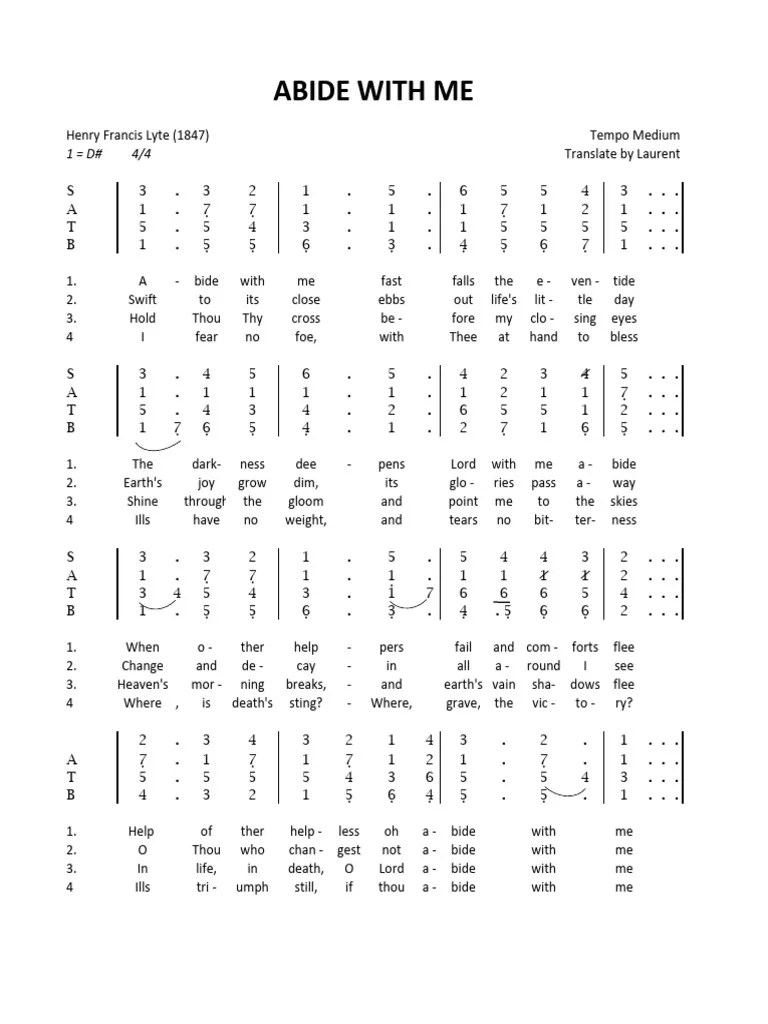 Abide With Me | PDF | Songs | Religious Music