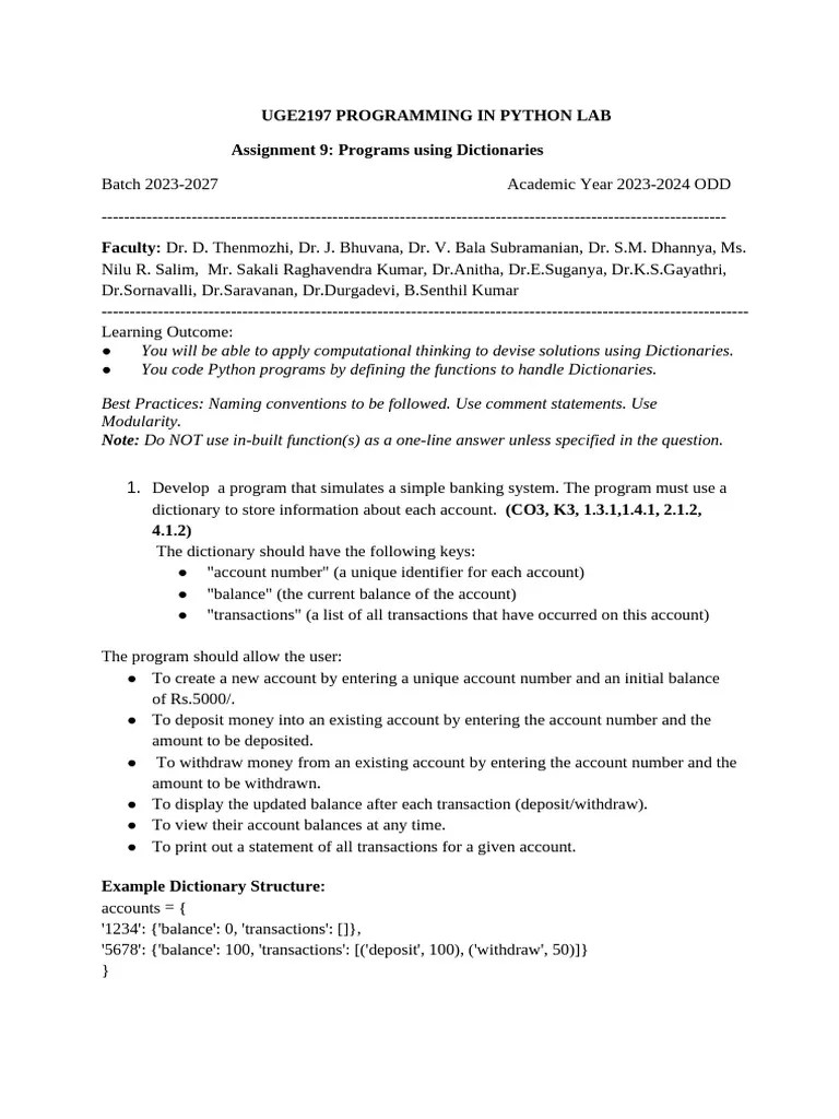 Ex10 - Dictionary | PDF | Parameter (Computer Programming) | Software ...