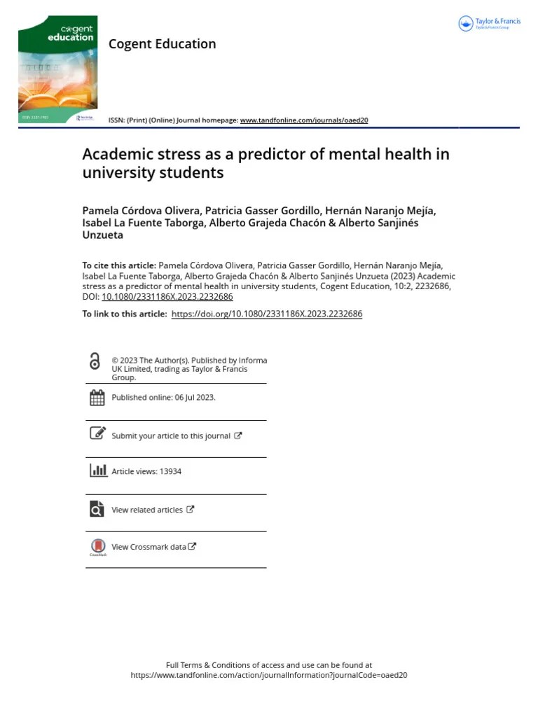 Academic Stress & Student Mental Health | PDF | Stress (Biology ...