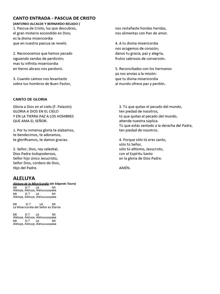 Canciones Divina Misericordia | PDF | Eucaristía | Teología Sistemática