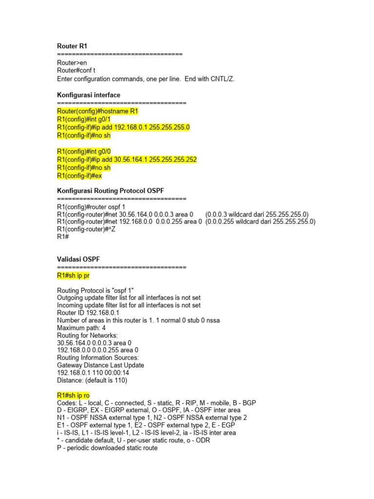 Konfigurasi Routing OSPF | PDF | Network Layer Protocols ...