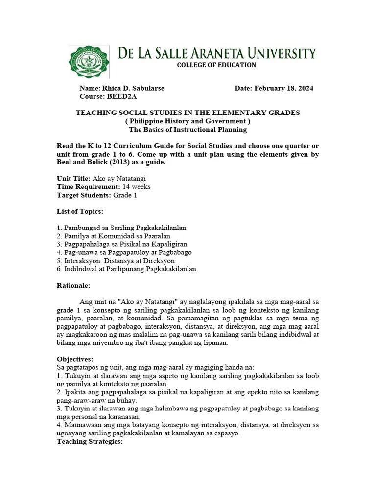 Lesson 5 The Basics Of Instructional Planning | PDF