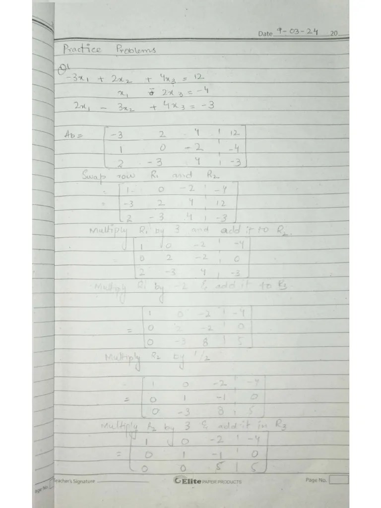 Elementary Row Operations | PDF