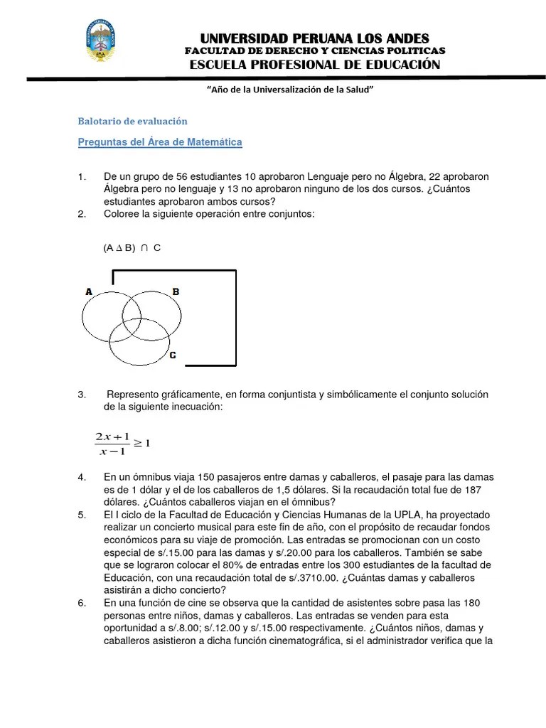 Banco De Preguntas Secundaria - Matematica | Descargar Gratis PDF ...