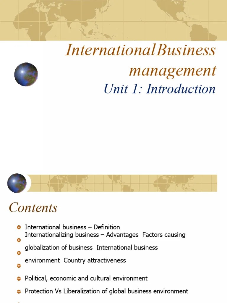 Introduction To IB | PDF | International Business | Globalization