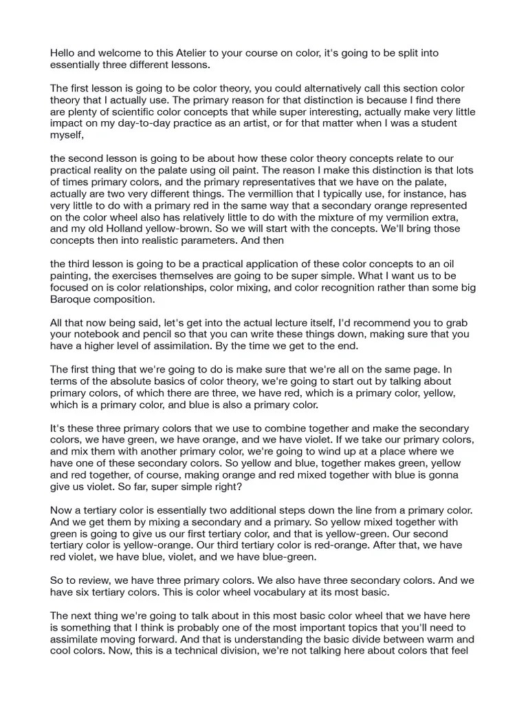 Color Theory Notes | PDF | Hue | Color