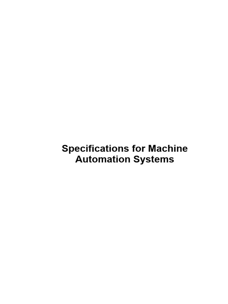 Electrical And Automation Specification | PDF | Programmable Logic Controller | Input/Output