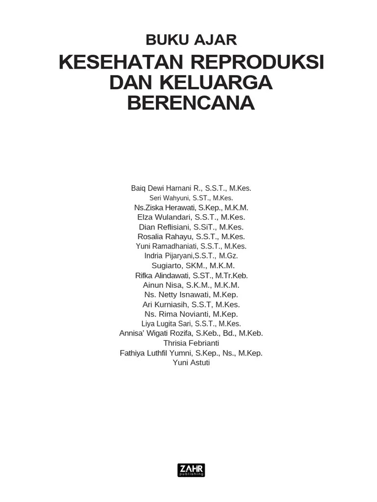 Buku Ajar Kesehatan Reproduksi Dan Keluarga Berencana | PDF
