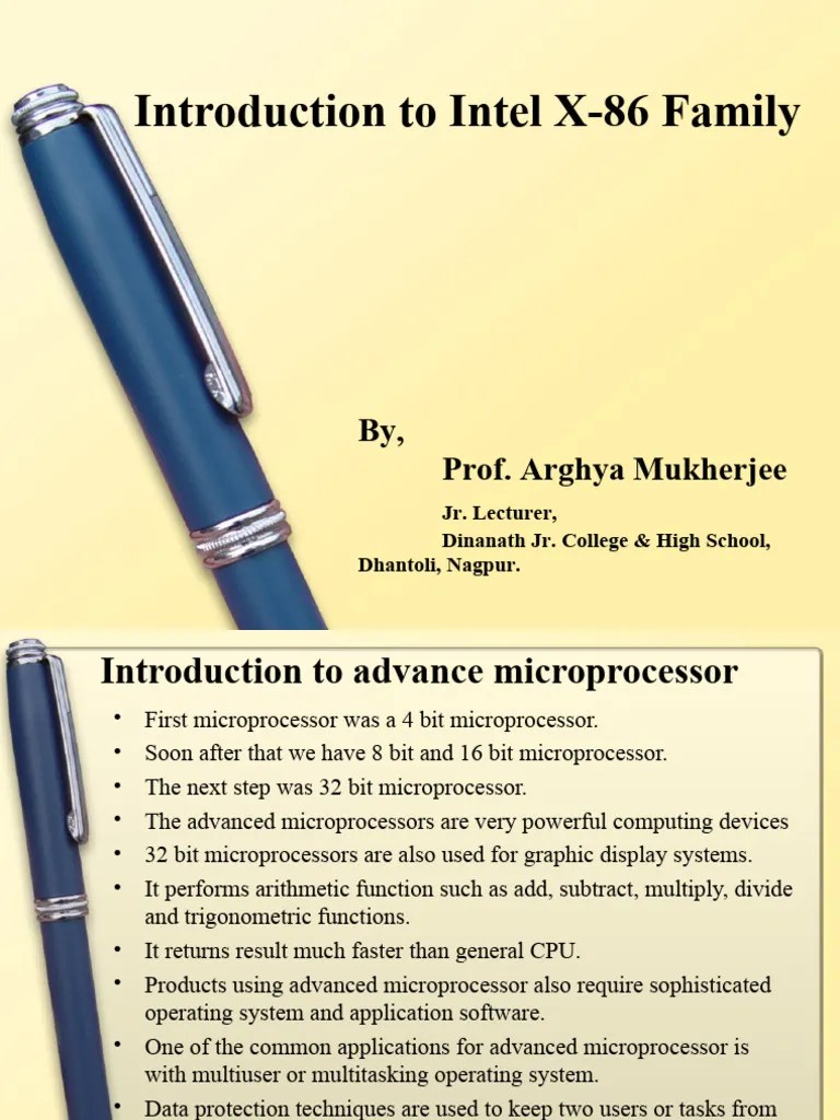 Introduction To Advance Microprocessor | PDF | Central Processing Unit | Cpu Cache
